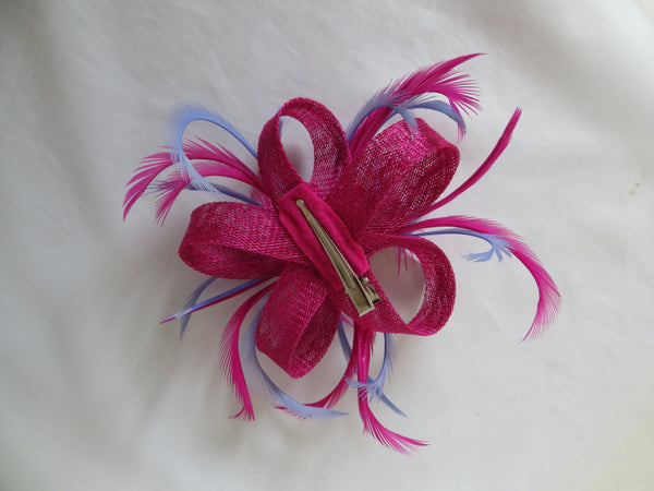Magenta Pink and Periwinkle Blue Mini Lily Fascinator