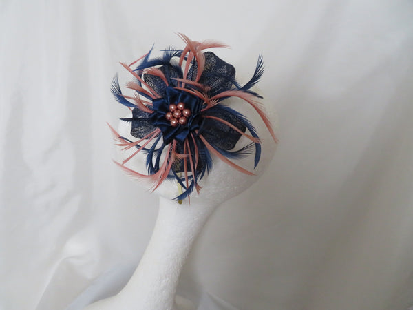Navy Blue & Antique Rose Pink Mini Lily