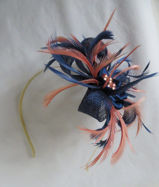 Navy Blue & Antique Rose Pink Mini Lily