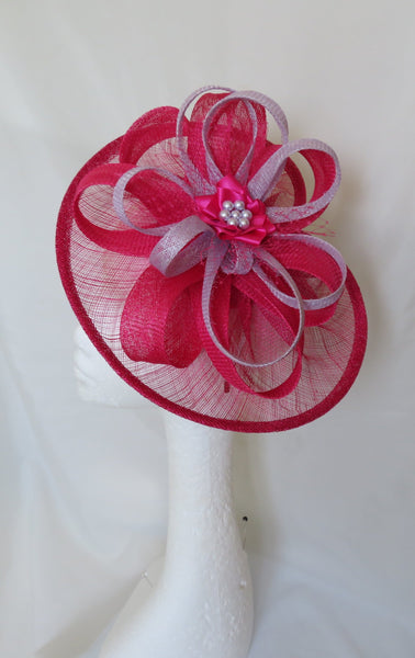 hot pink and lilac ascot hat