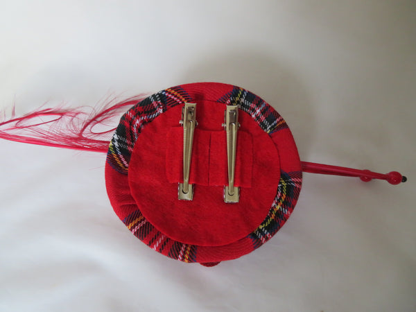 Red Royal Stewart Tartan Tamara Fascinator