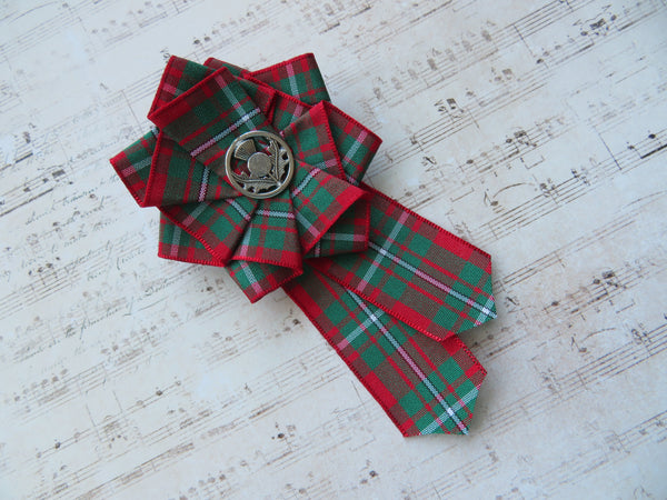 MacGregor Tartan Thistle Brooch