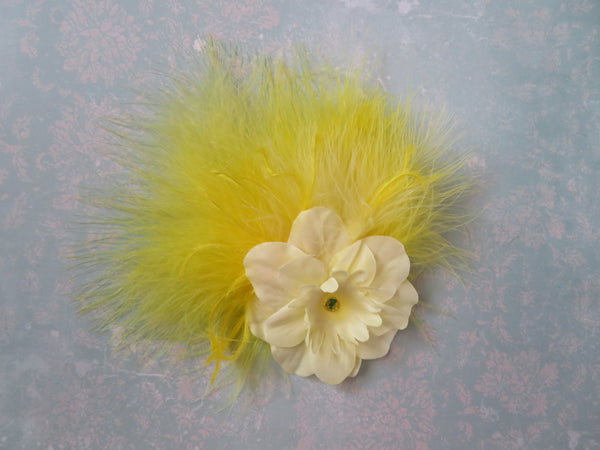 Yellow Downy Blossom Hair Clip