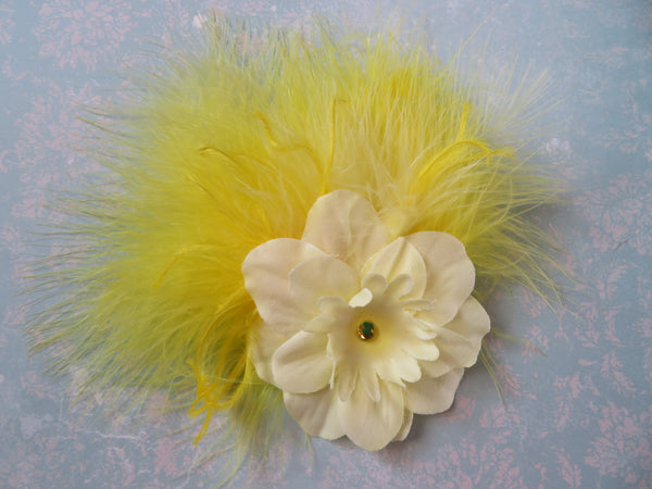 Yellow Downy Blossom Hair Clip
