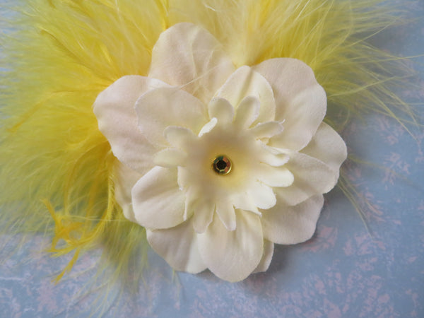 Yellow Downy Blossom Hair Clip