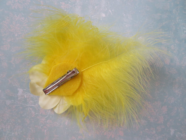 Yellow Downy Blossom Hair Clip