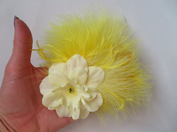 Yellow Downy Blossom Hair Clip