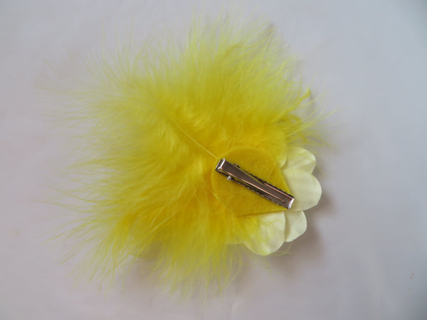 Yellow Downy Blossom Hair Clip