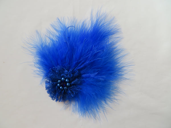 Royal Blue Downy Blossom Hair Clip