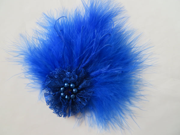 Royal Blue Downy Blossom Hair Clip