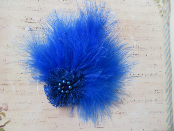 Royal Blue Downy Blossom Hair Clip