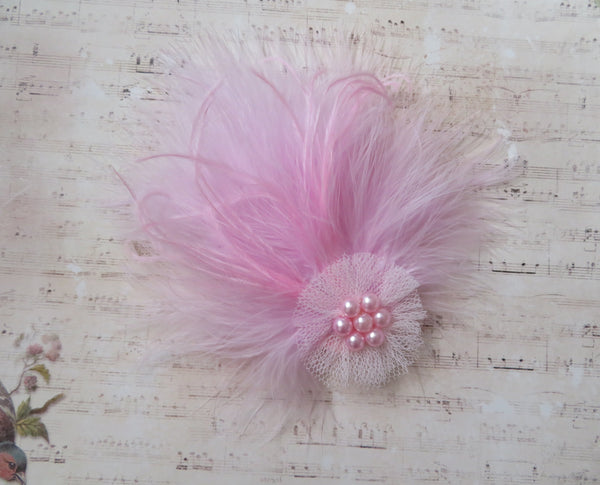 Pale Pink Downy Blossom Hair Clip