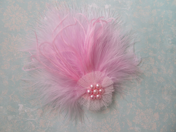 Pale Pink Downy Blossom Hair Clip