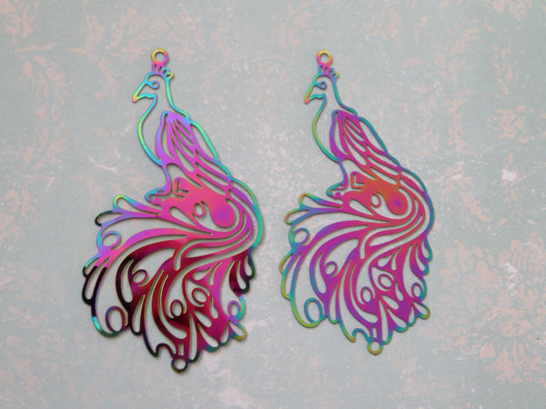 Rainbow Peacock Pendant