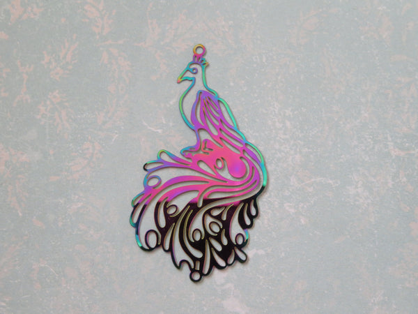 Rainbow Peacock Pendant