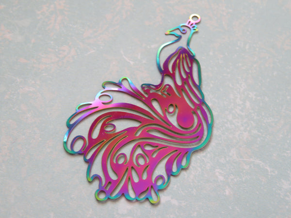 Rainbow Peacock Pendant