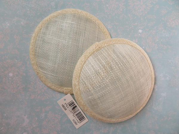 Cream Ivory Round Sinamay Base