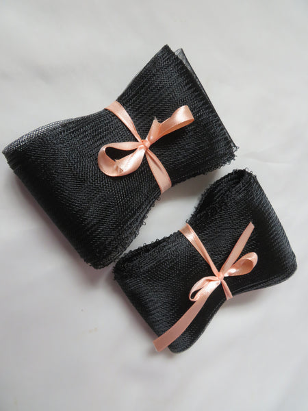 Black Crinoline Braid Bundles – Plain Woven Edge – Hat & Fascinator Making