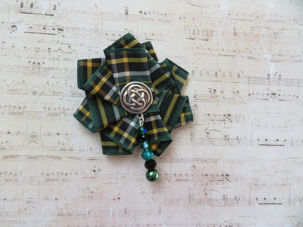 Irish National Beaded Ruffle Brooch