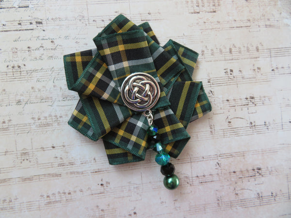 Irish National Beaded Ruffle Brooch