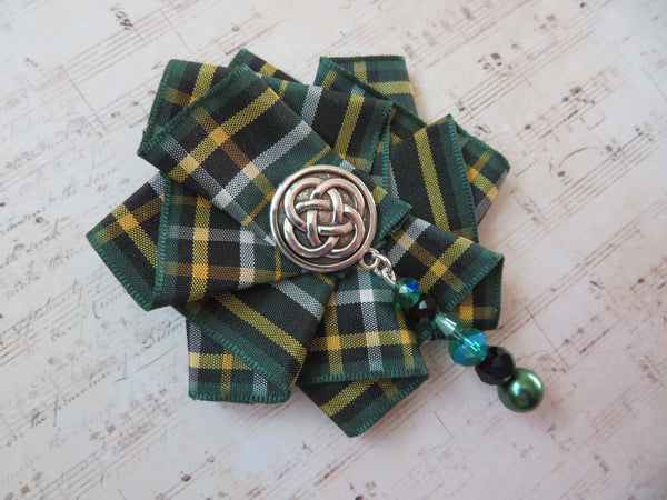 Irish National Beaded Ruffle Brooch