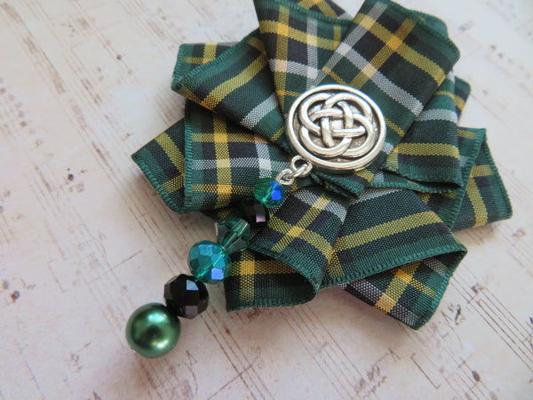Irish National Beaded Ruffle Brooch