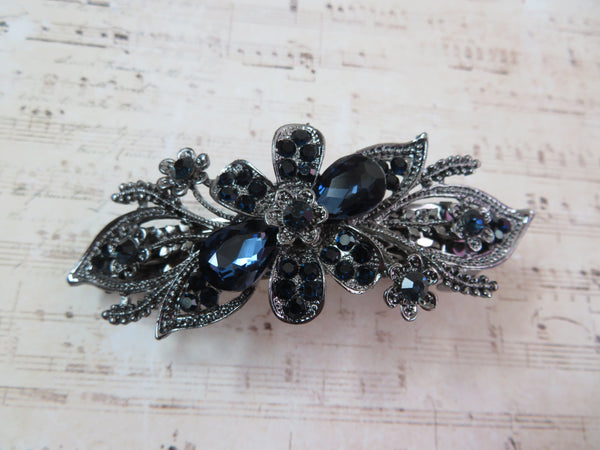 Midnight Bloom Jewelled Clip