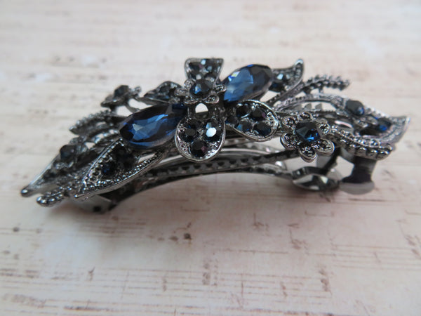 Midnight Bloom Jewelled Clip