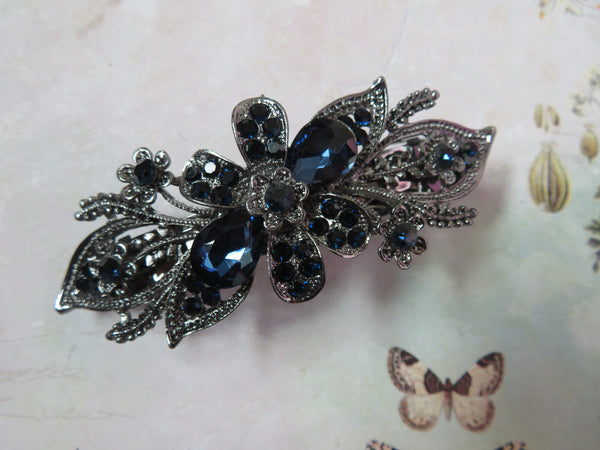 Midnight Bloom Jewelled Clip