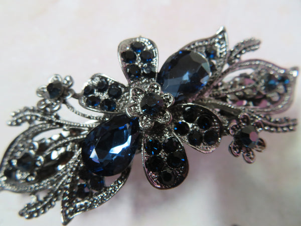 Midnight Bloom Jewelled Clip