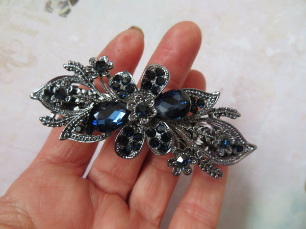 Midnight Bloom Jewelled Clip