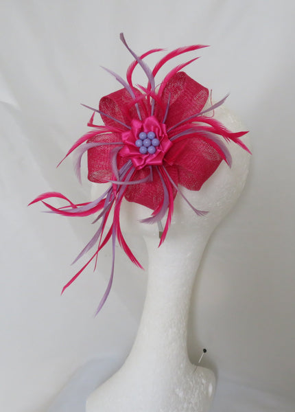 Cerise Pink and Lilac Lily Fascinator