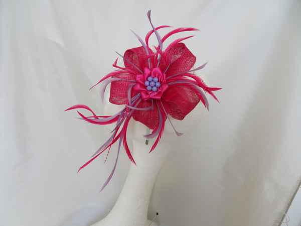Cerise Pink and Lilac Lily Fascinator