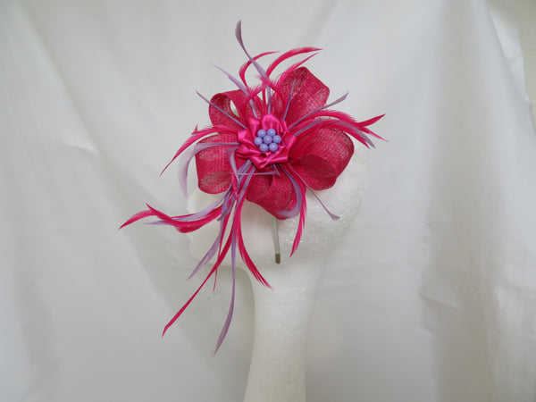 Cerise Pink and Lilac Lily Fascinator