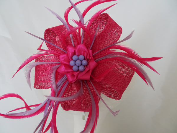 Cerise Pink and Lilac Lily Fascinator