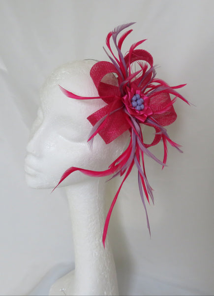 Cerise Pink and Lilac Lily Fascinator