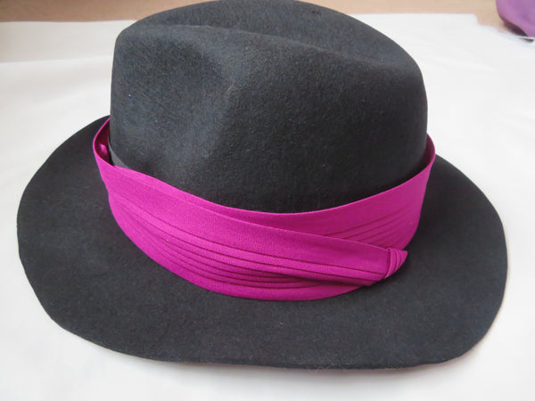 Magenta Crepe Puggaree Hat Band