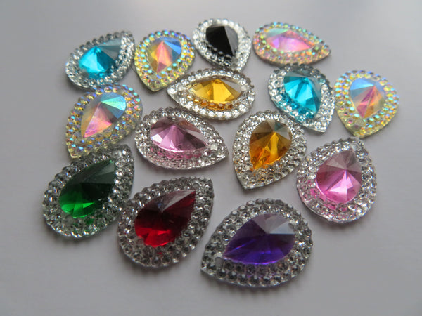 Sparkly Multicolour Crystal Sew On Cabochons