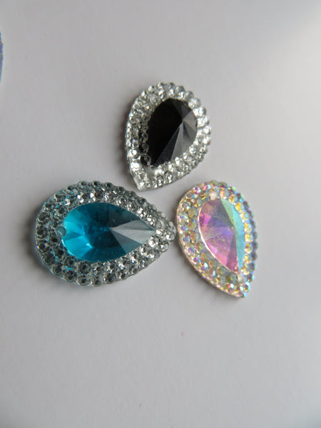 Sparkly Multicolour Crystal Sew On Cabochons