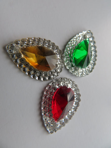 Sparkly Multicolour Crystal Sew On Cabochons