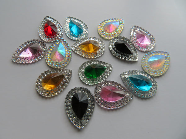Sparkly Multicolour Crystal Sew On Cabochons