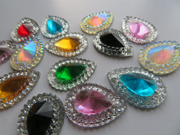 Sparkly Multicolour Crystal Sew On Cabochons
