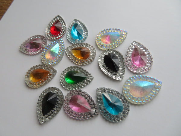 Sparkly Multicolour Crystal Sew On Cabochons