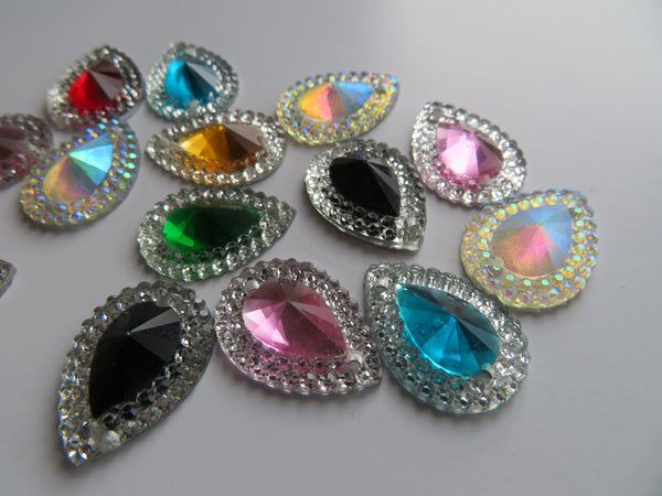Sparkly Multicolour Crystal Sew On Cabochons