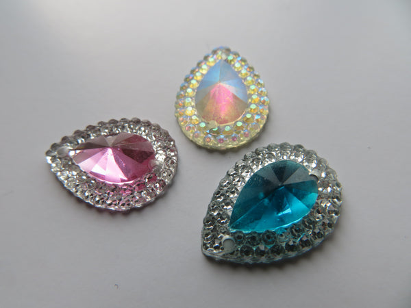 Sparkly Multicolour Crystal Sew On Cabochons