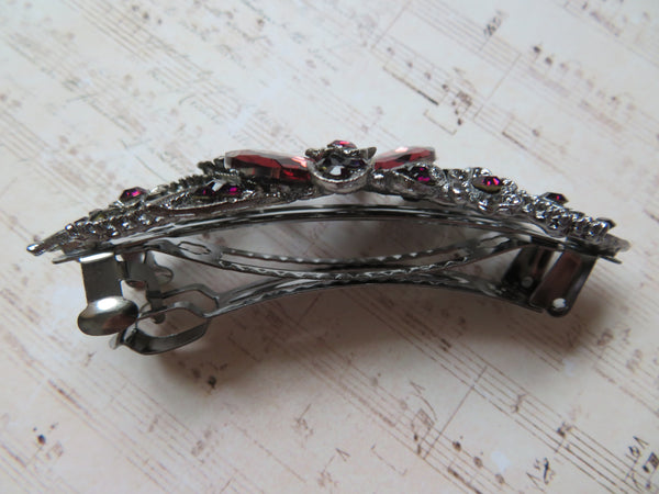 Midnight Bloom Plum Jewelled Clip