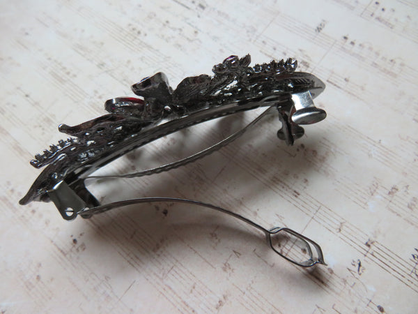 Midnight Bloom Plum Jewelled Clip