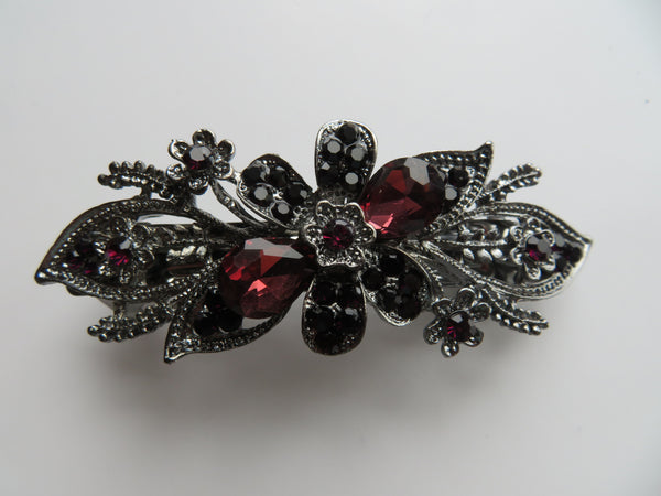 Midnight Bloom Plum Jewelled Clip