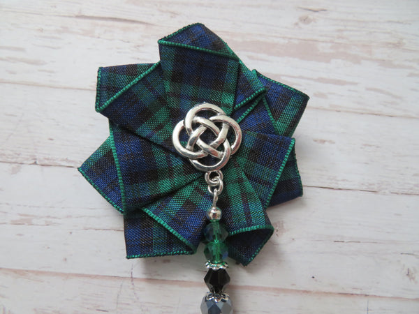 Black Watch Beaded Ruffle Brooch