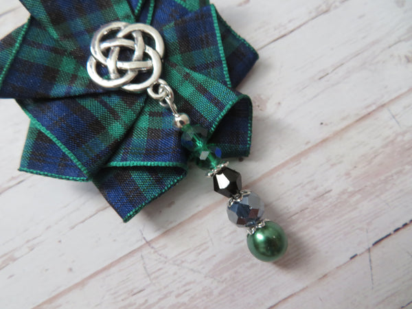 Black Watch Beaded Ruffle Brooch